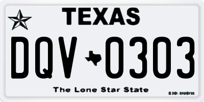 TX license plate DQV0303