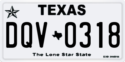 TX license plate DQV0318