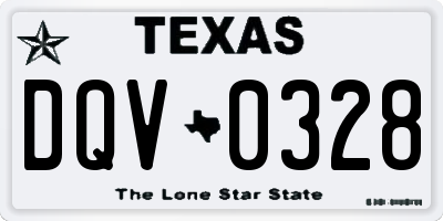 TX license plate DQV0328