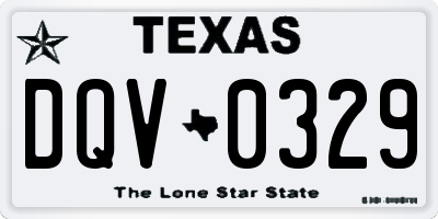 TX license plate DQV0329