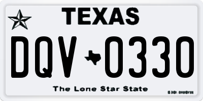 TX license plate DQV0330