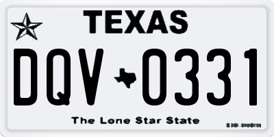 TX license plate DQV0331