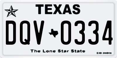 TX license plate DQV0334