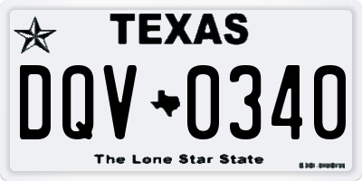TX license plate DQV0340