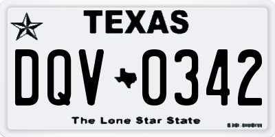 TX license plate DQV0342