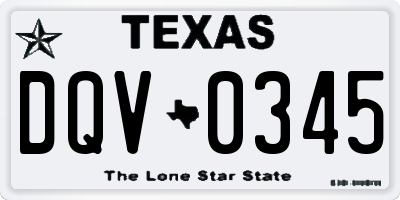 TX license plate DQV0345