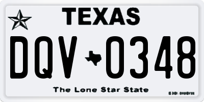 TX license plate DQV0348