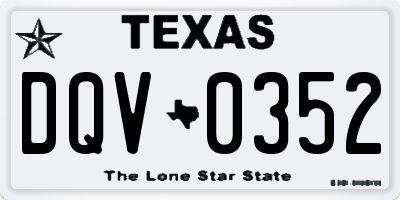 TX license plate DQV0352