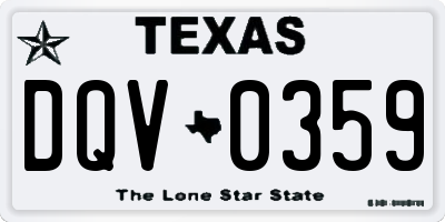 TX license plate DQV0359