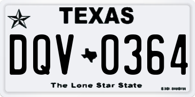 TX license plate DQV0364