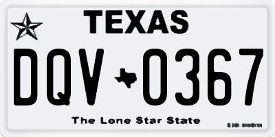 TX license plate DQV0367