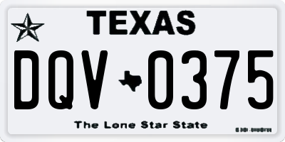 TX license plate DQV0375