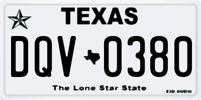 TX license plate DQV0380
