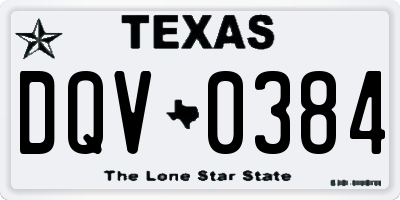 TX license plate DQV0384