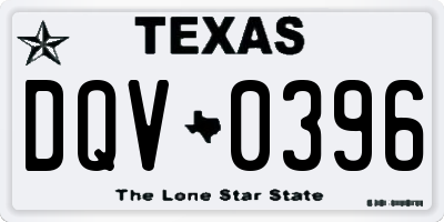 TX license plate DQV0396