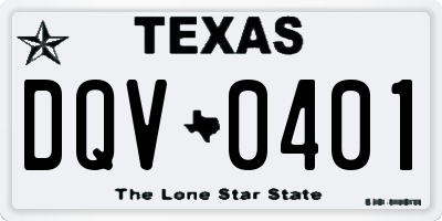 TX license plate DQV0401