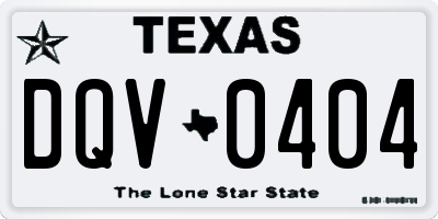 TX license plate DQV0404