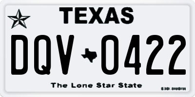 TX license plate DQV0422