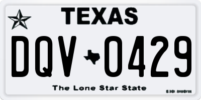 TX license plate DQV0429