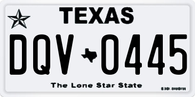 TX license plate DQV0445
