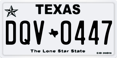 TX license plate DQV0447