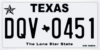 TX license plate DQV0451