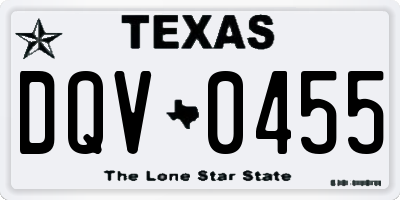 TX license plate DQV0455