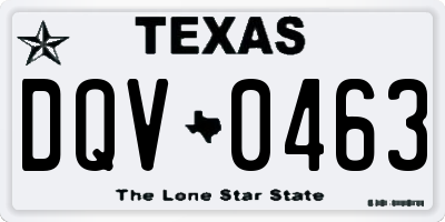 TX license plate DQV0463