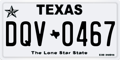 TX license plate DQV0467
