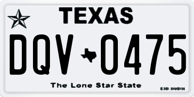 TX license plate DQV0475