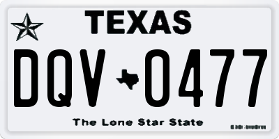 TX license plate DQV0477