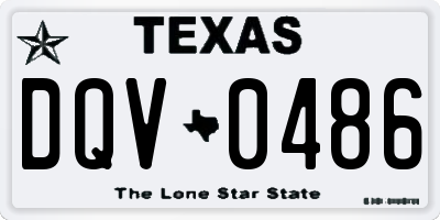 TX license plate DQV0486