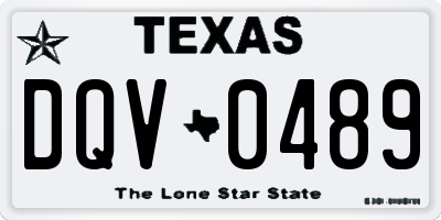 TX license plate DQV0489