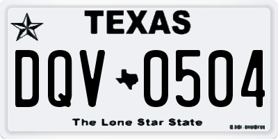 TX license plate DQV0504