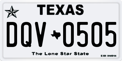 TX license plate DQV0505