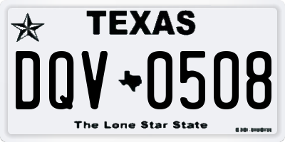 TX license plate DQV0508