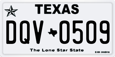 TX license plate DQV0509