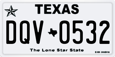 TX license plate DQV0532