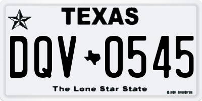 TX license plate DQV0545