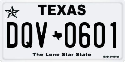 TX license plate DQV0601