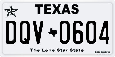 TX license plate DQV0604