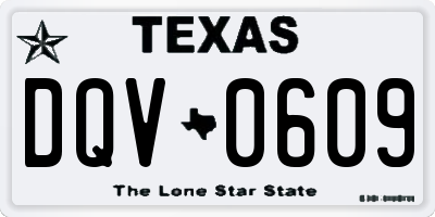 TX license plate DQV0609