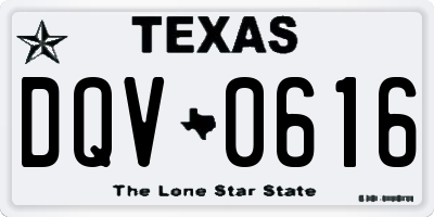 TX license plate DQV0616