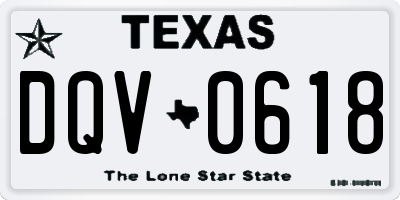TX license plate DQV0618
