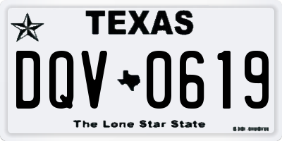 TX license plate DQV0619