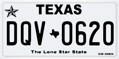 TX license plate DQV0620