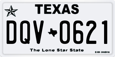 TX license plate DQV0621