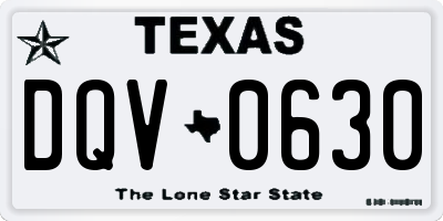 TX license plate DQV0630