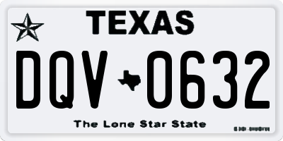 TX license plate DQV0632