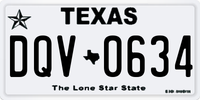 TX license plate DQV0634